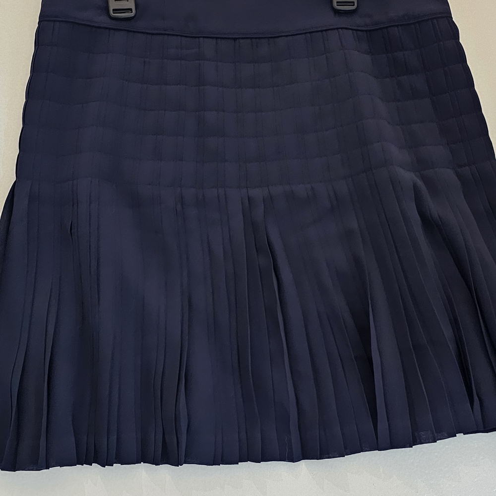 J. Crew Navy Mini Pleated Skirt - Picture 2 of 3